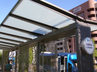 Tempe Bus Shelters with Milk Laminated Glass
