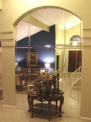 Arched Mirror with Beveled Strips